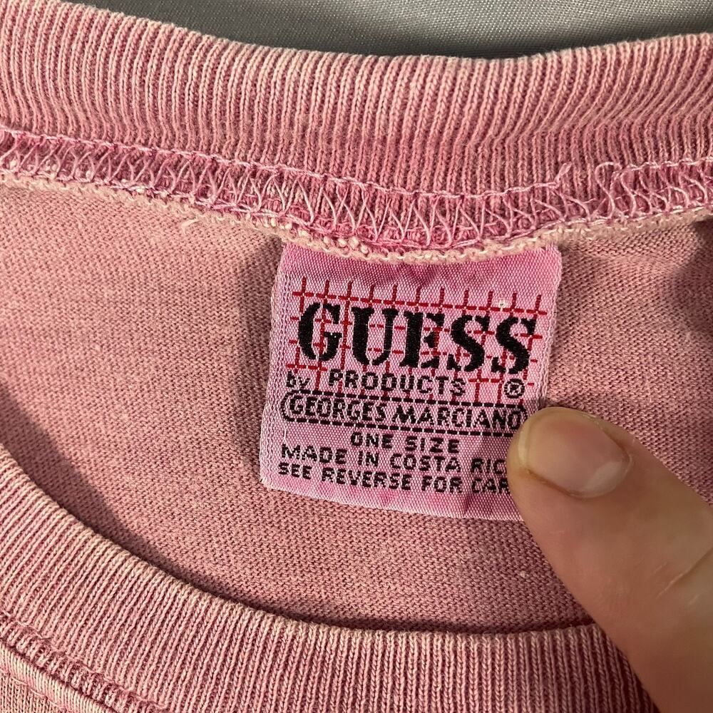 Guess by Georges Marciano Pink Logo T-Shirt One Size Costa Rica Fits like‎ XL - Picture 4 of 13